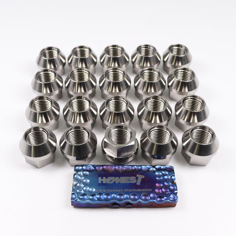 Aerospace Grade 5 Titanium lug nuts M14x1.5x20mm Cone Seat Open End for Ford, LAND ROVER, LEXUS