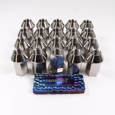 Gr5 Titanium lug nuts M12x1.5x35mm Open End Cone Seat for Honda, Acura, Buick, Dodge