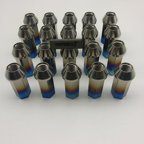 M12x1.25x45mm Open end Titanium lug nuts Cone Seat Aerospace Grade 5