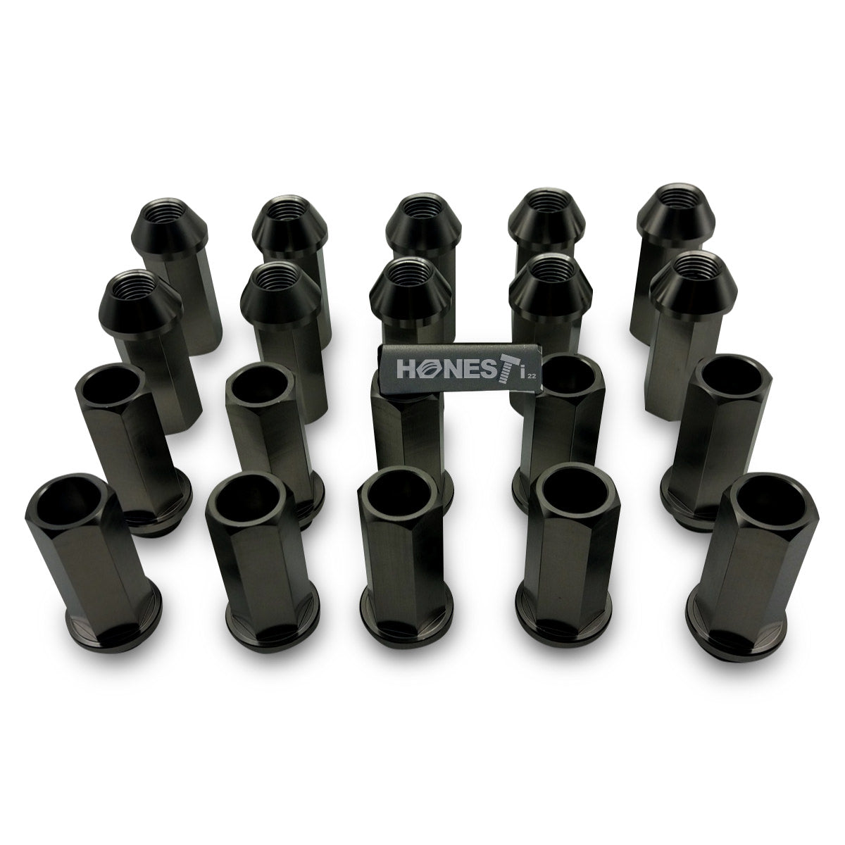 GRADE 5 Titanium Lug Nuts, M12x1.5x45mm, Cone Seat, Open End for TOYOTA, HONDA, FORD