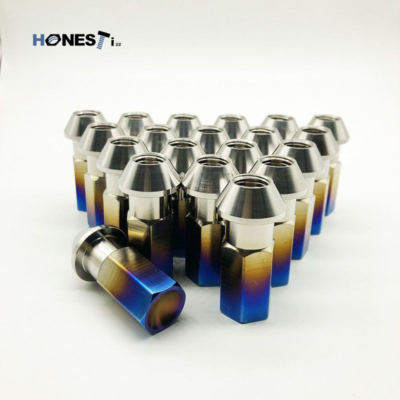 Gr5 Titanium lug nuts M12x1.25x48mm for NISSAN Cone Seat Closed End