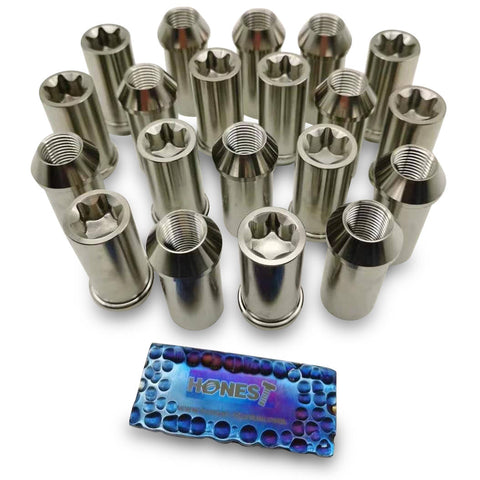 Hot Forged Gr5 Titanium Lug Nuts, M14x1.5x53mm, Cone Seat, Closed End, T-70 Torx for DODGE, LEXUS, LAND ROVER